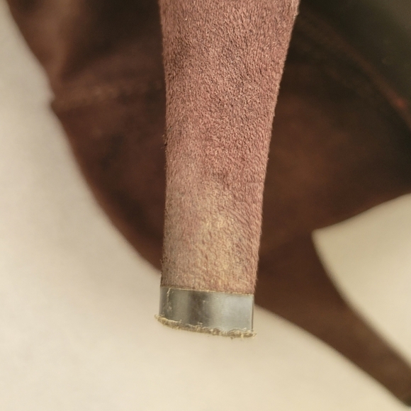 PESA'RO "CELERY" Brown Faux Suede Heels, Zip Closure Boots - Picture 12 of 12
